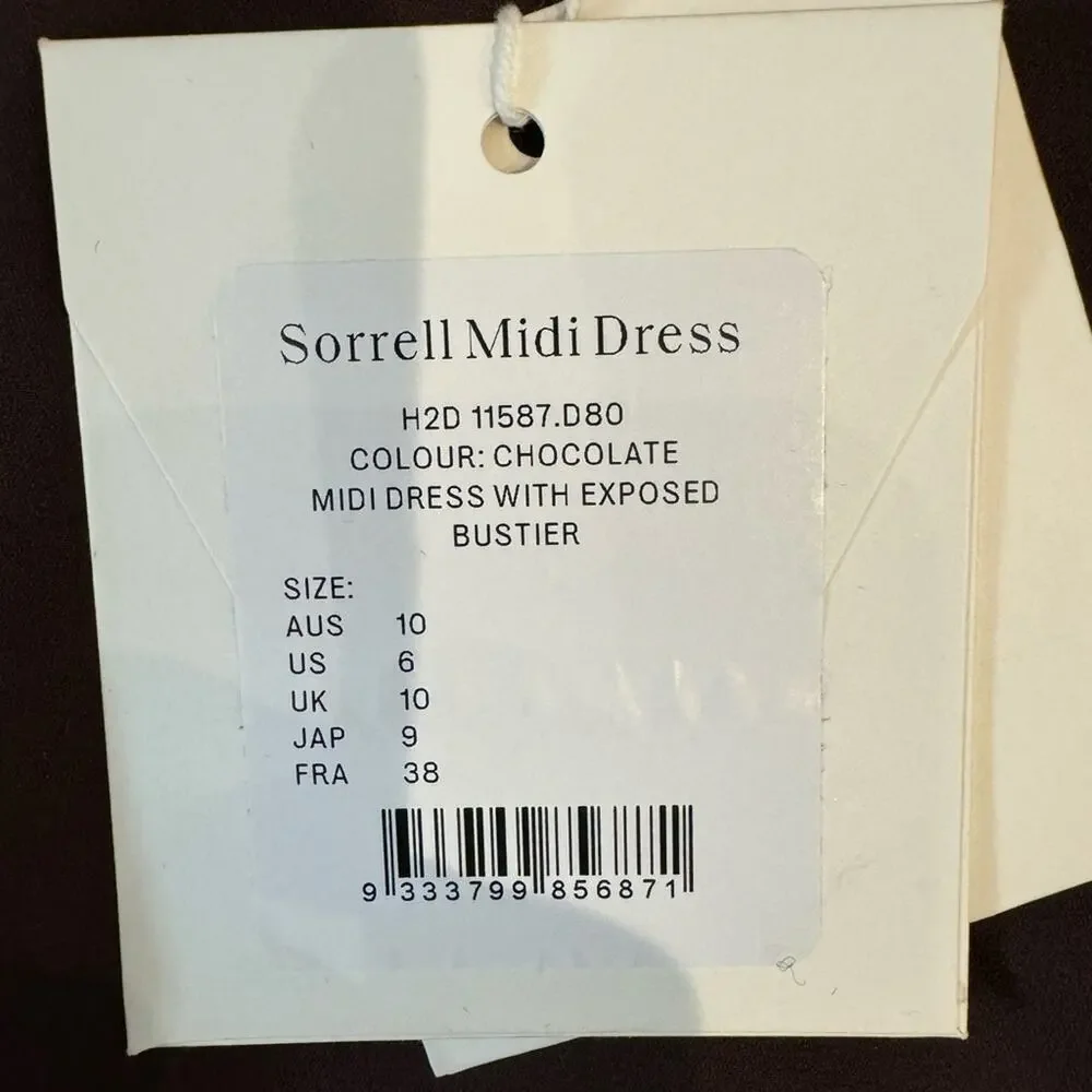 NWT Camilla & Marc sorrell satin midi dress chocolate brown cut out 6 - Picture 6 of 10